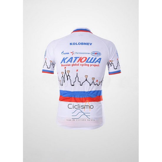 Katusha Ropa Ciclismo Culotte Corto 2010 Mangas Cortas Blanco